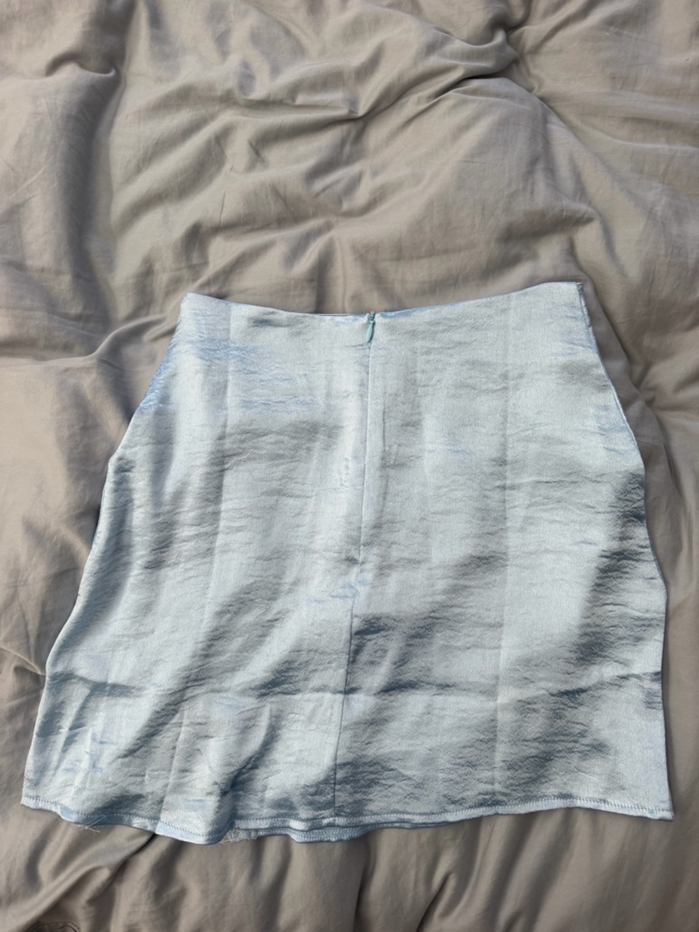 Light Blue Satin Slip Skirt - Picture 2 of 2